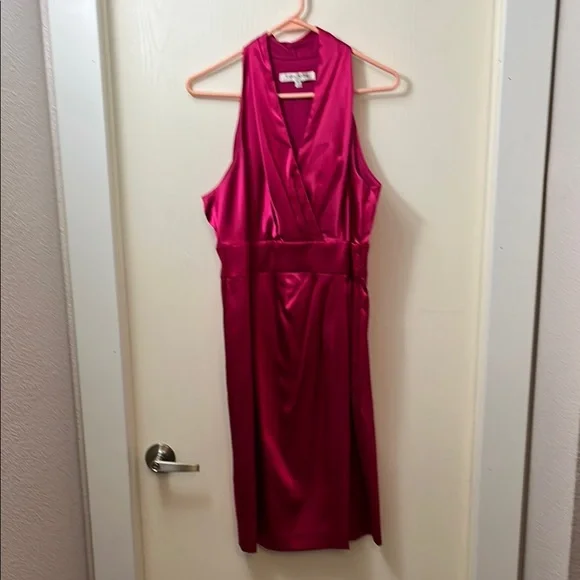 Evan Picone Dresses | Evan Picone Pink Halter Wrap Midi Dress | Color: Pink | Size: 14 | Lisagreen451's Closet Evan Picone Dresses | Evan Picone Pink Halter Wrap Midi Dress | Color: Pink | Size: 14 | Lisagreen451's Closet